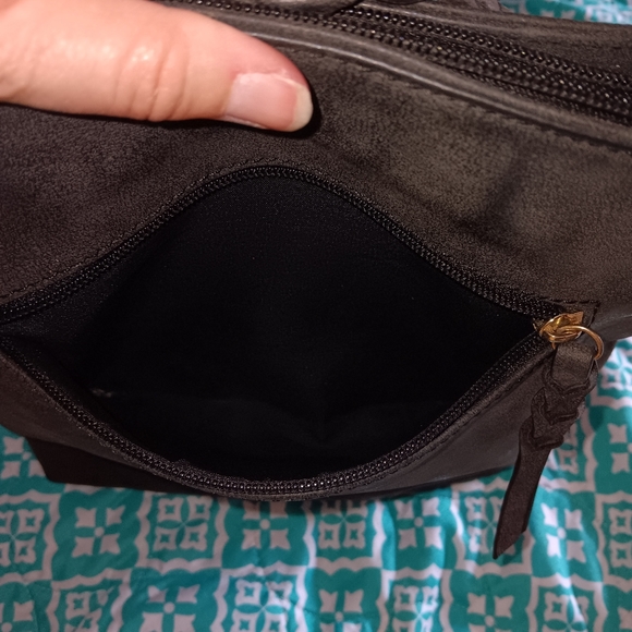 Apt. 9~Charcoal Gray Crossbody & Shoulder Braided Strap Zippered Pockets Purse - Picture 11 of 13